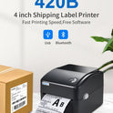 VRETTI 420B Wireless Bluetooth 4x6 Inch Thermal Shipping Label Printer