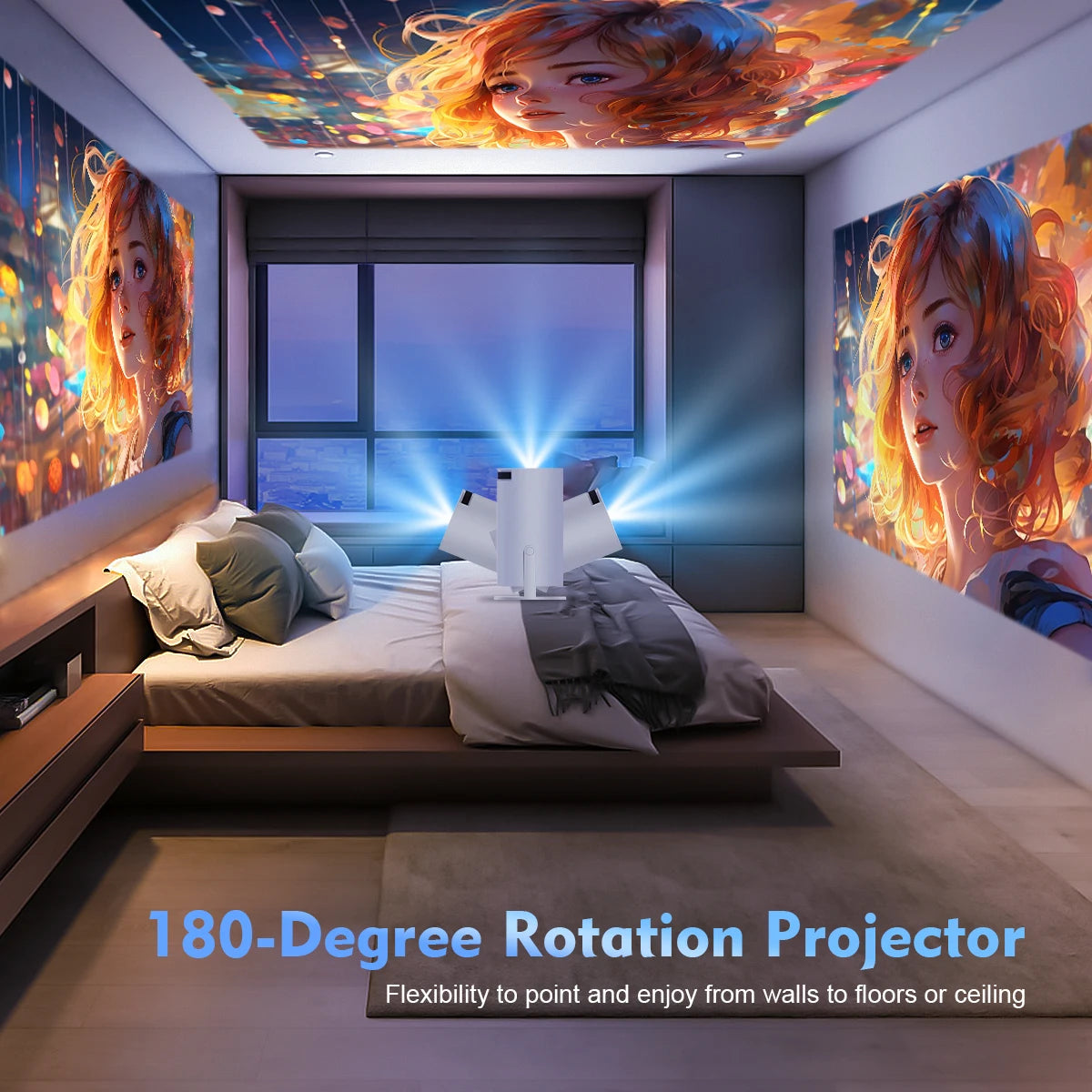 Transpeed 4K WiFi6 HY300 Pro Projector – Portable Home Cinema Experience