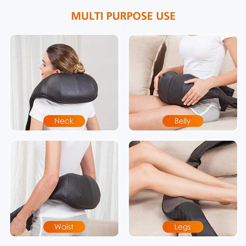 Electric Shiatsu Back, Neck & Shoulder Massager with Heat – Car & Home Use