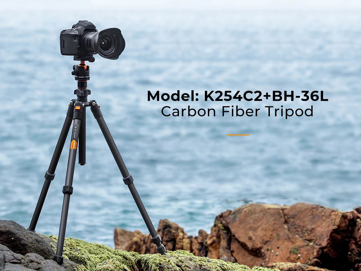 K&F Concept 64” Carbon Fiber Camera Tripod | Lightweight & Travel-Friendly