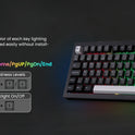 Akko 5075B Plus 75% Mechanical Gaming Keyboard Black & Silver ISO-UK Hot Swap Side LED RGB Multi-Modes 2.4GHz /USB Type-C/BT 5.0