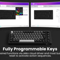 Akko 5075B Plus 75% Mechanical Gaming Keyboard Black & Silver ISO-UK Hot Swap Side LED RGB Multi-Modes 2.4GHz /USB Type-C/BT 5.0