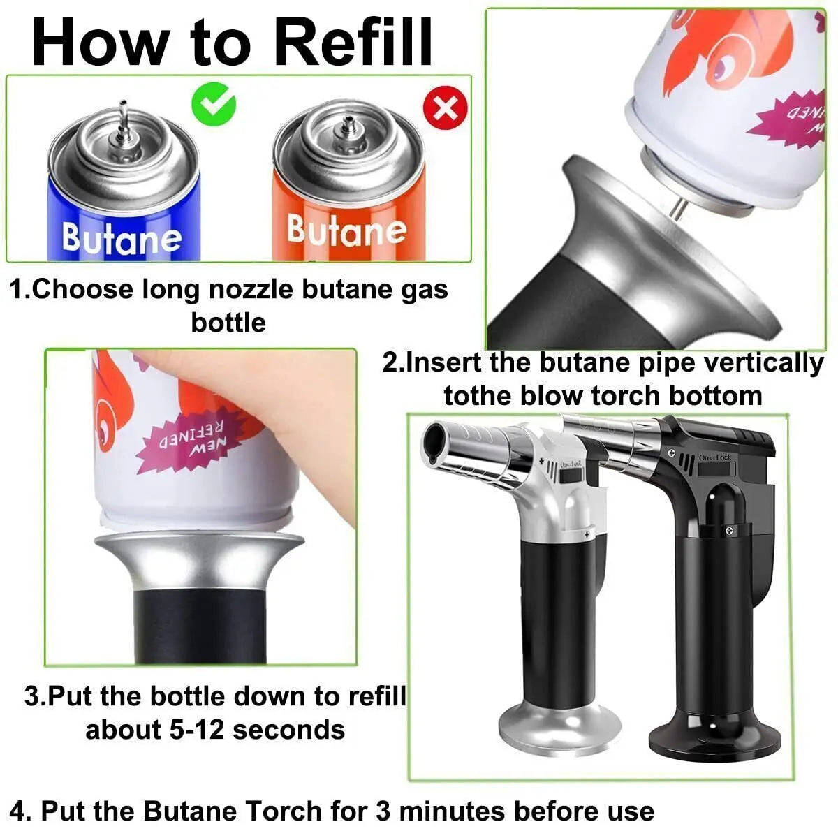 Blow Torch Lighter – Refillable Butane Gas Micro Welding & Soldering Tool