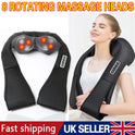 Electric Shiatsu Back, Neck & Shoulder Massager with Heat – Car & Home Use