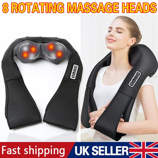 Electric Shiatsu Back, Neck & Shoulder Massager with Heat – Car & Home Use