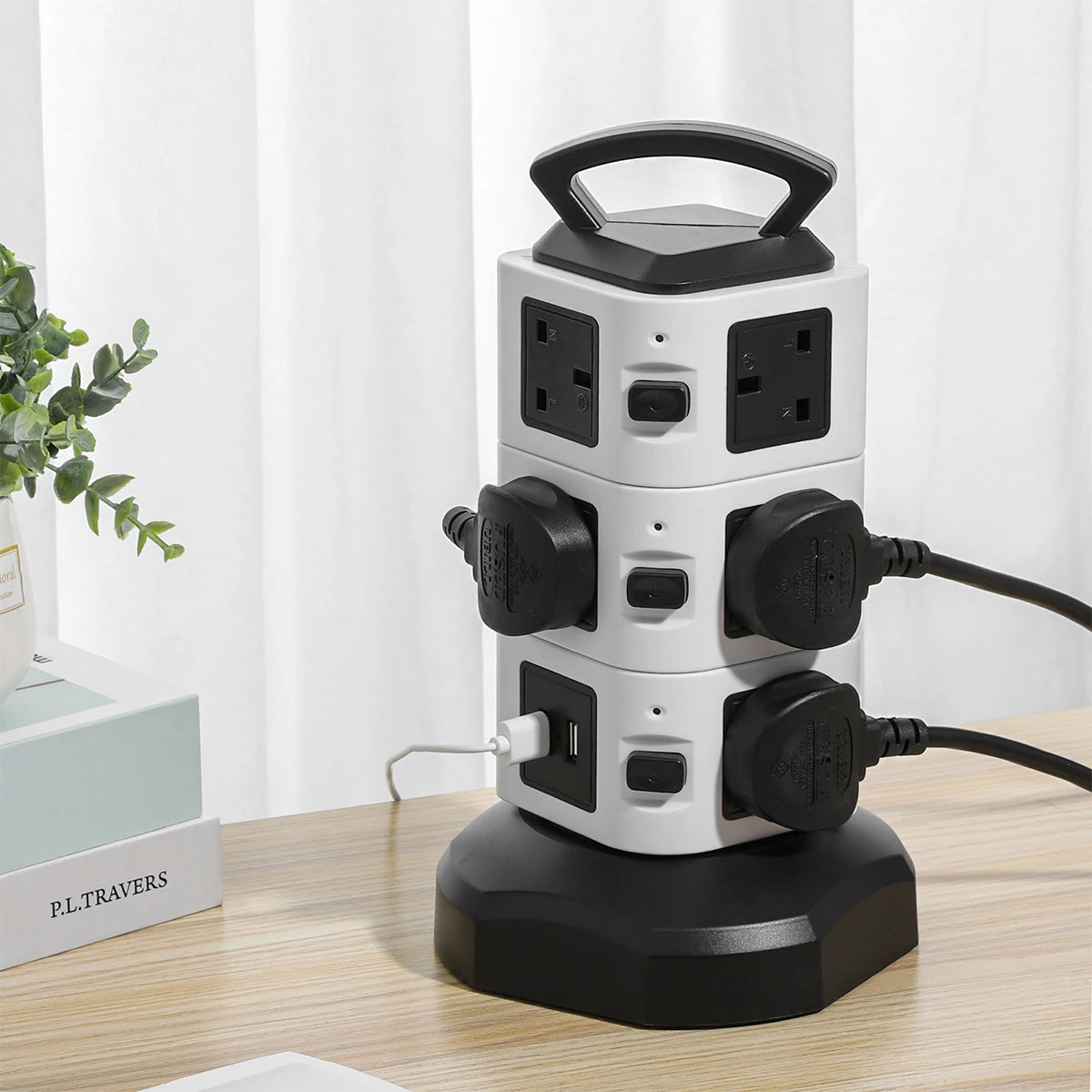 Vertical Power Strip Tower – 7/11/15 Outlets with USB & Surge Protection