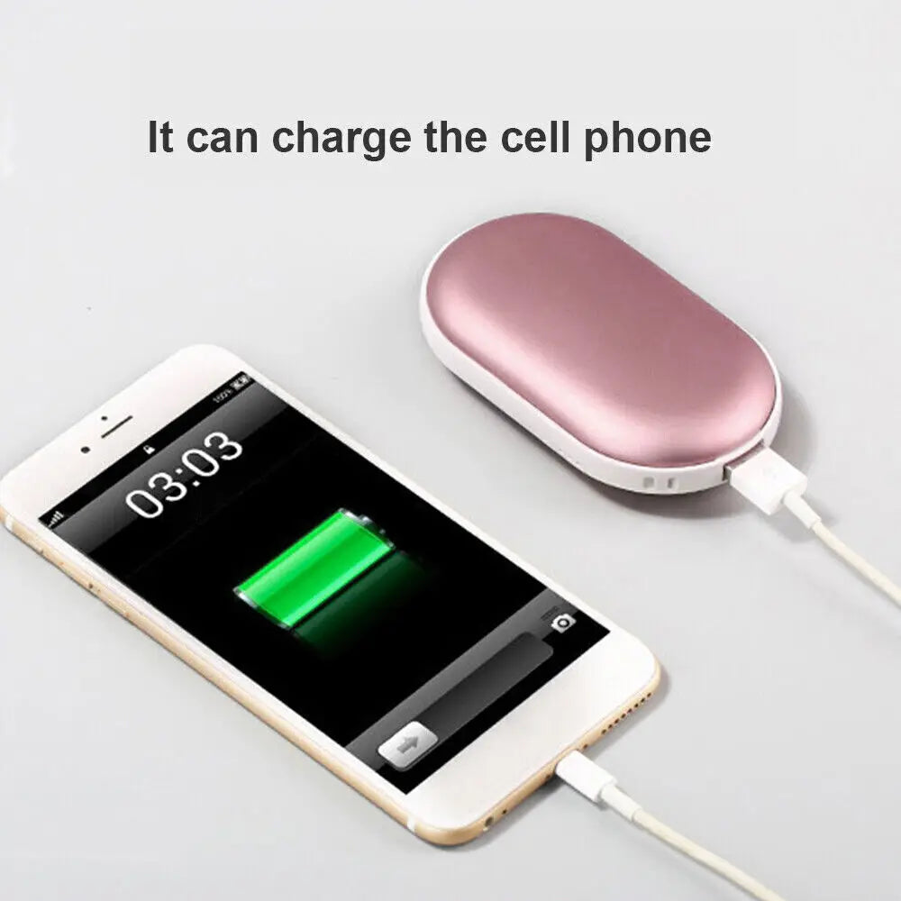 2-in-1 Rechargeable Hand Warmer & Power Bank – Stay Warm & Stay Charged!