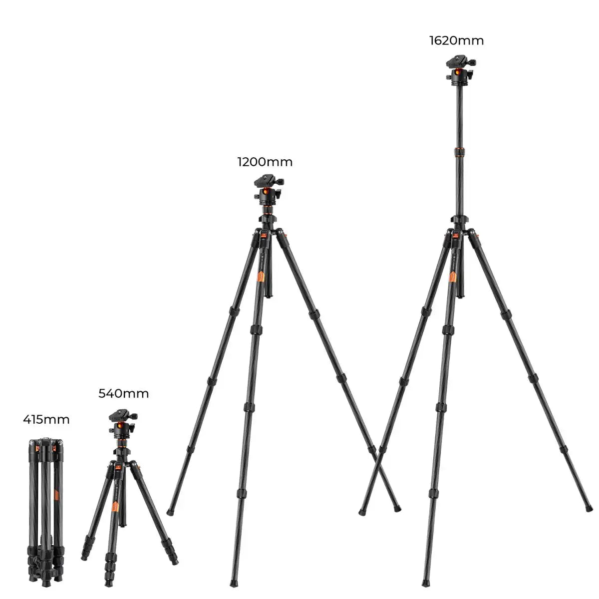 K&F Concept 64” Carbon Fiber Camera Tripod | Lightweight & Travel-Friendly