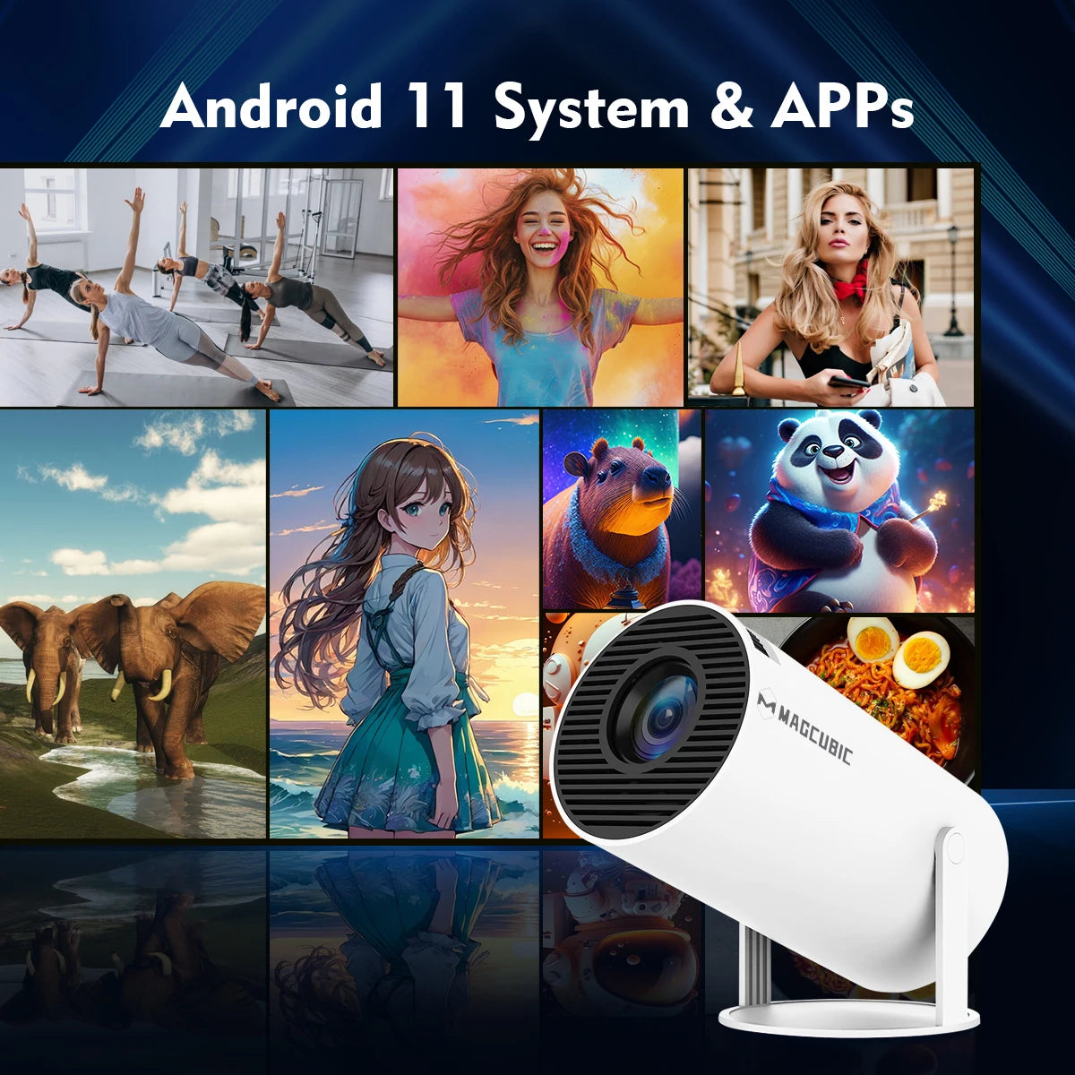 Transpeed 4K WiFi6 HY300 Pro Projector – Portable Home Cinema Experience