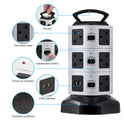 Vertical Power Strip Tower – 7/11/15 Outlets with USB & Surge Protection