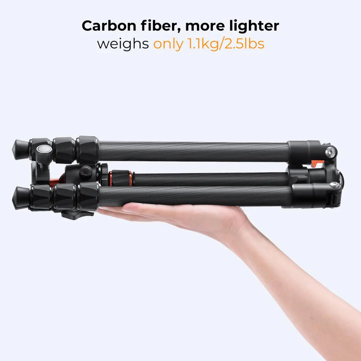 K&F Concept 64” Carbon Fiber Camera Tripod | Lightweight & Travel-Friendly