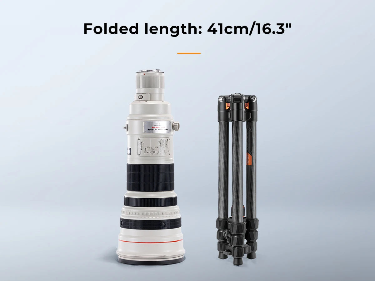 K&F Concept 64” Carbon Fiber Camera Tripod | Lightweight & Travel-Friendly