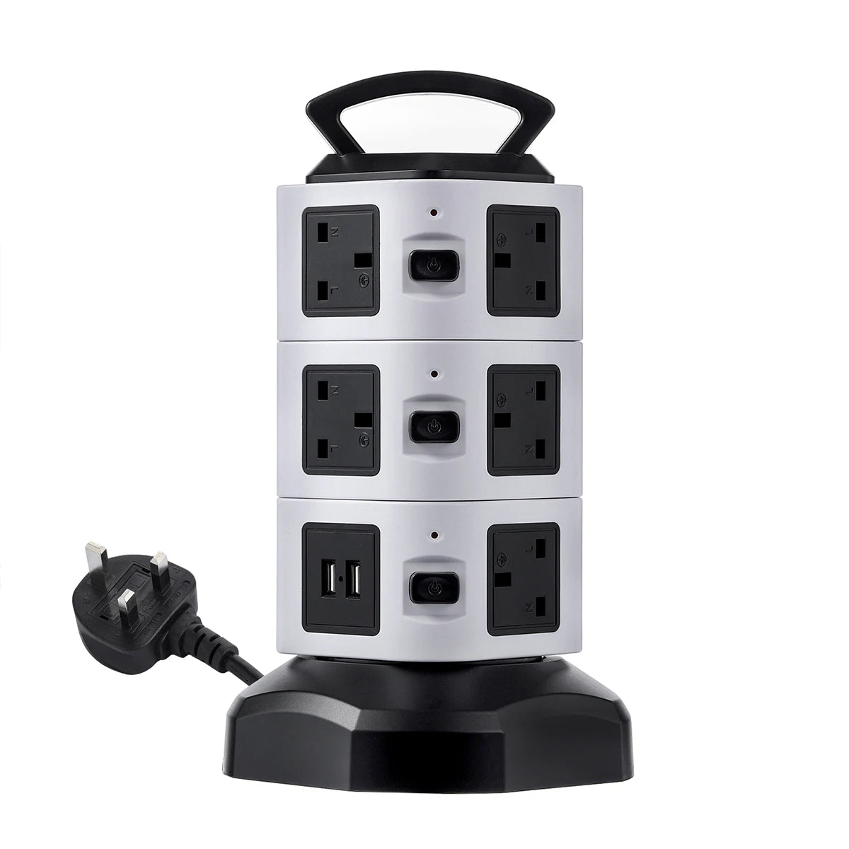 Vertical Power Strip Tower – 7/11/15 Outlets with USB & Surge Protection