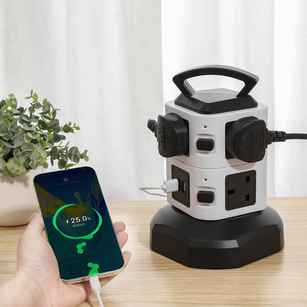 Vertical Power Strip Tower – 7/11/15 Outlets with USB & Surge Protection