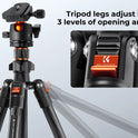 K&F Concept 64” Carbon Fiber Camera Tripod | Lightweight & Travel-Friendly