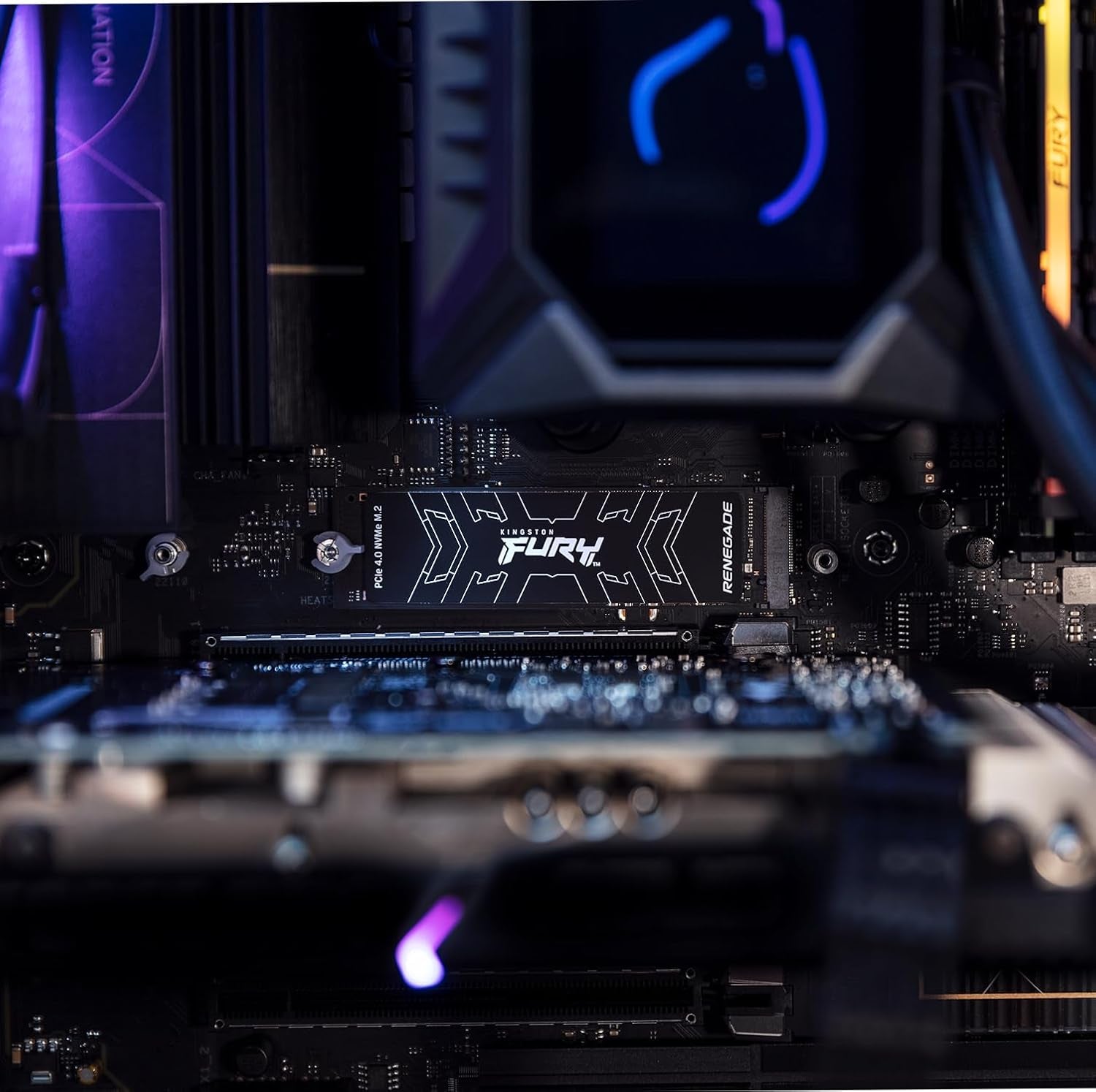 FURY Renegade 1TB Pcie Gen 4.0 Nvme M.2 Internal Gaming SSD | up to 7300 Mb/S | Graphene Heat Spreader | 3D TLC NAND | Works with PS5 | SFYRS/1000G, Solid State Drive