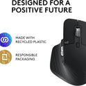 Logitech MX Master 3S Wireless Performance Mouse – 8K DPI, Ultra-Fast Scrolling, Quiet Clicks, USB-C, Bluetooth, Track on Glass – Graphite (Windows, macOS, Linux, Chrome OS)