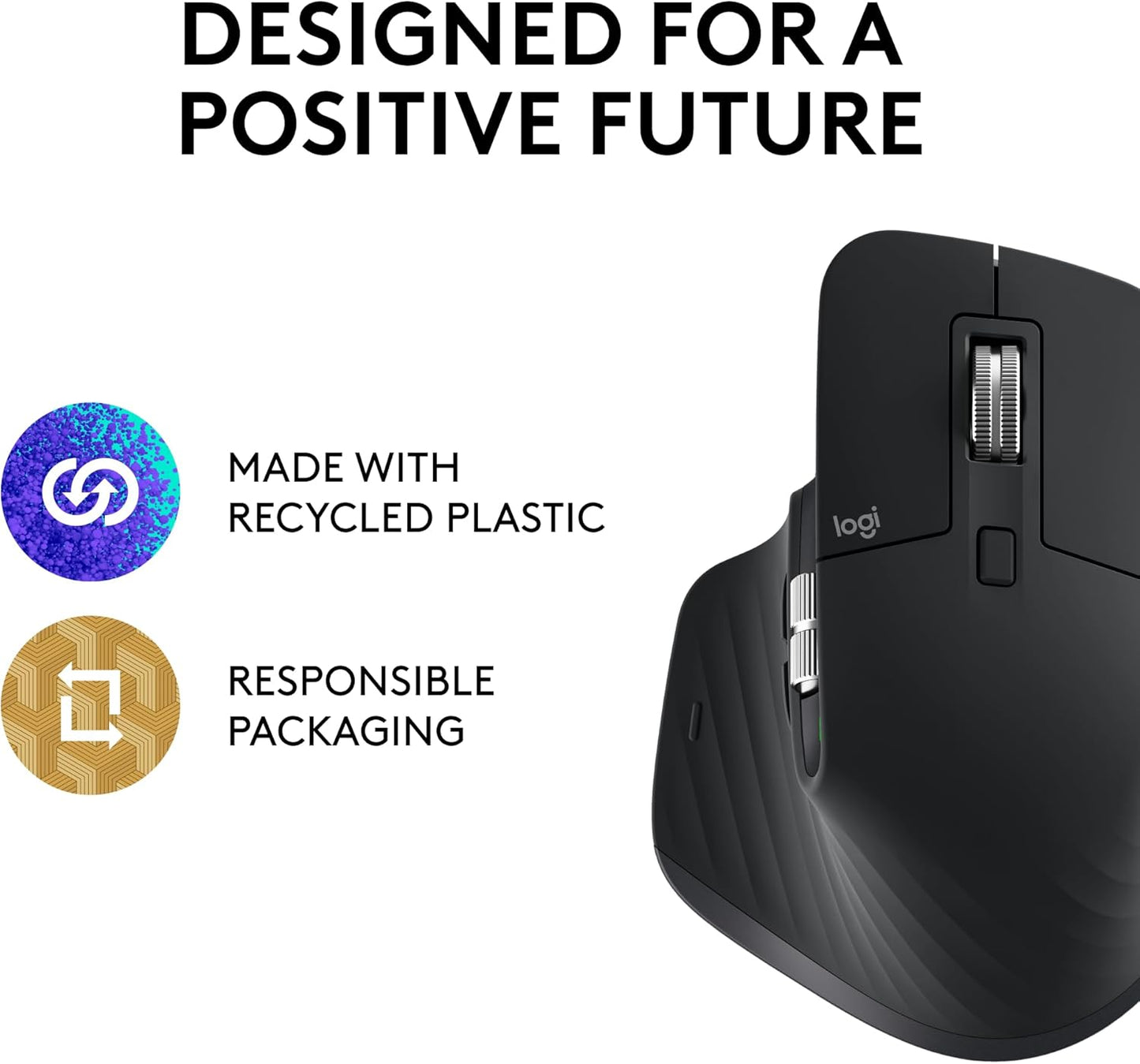 Logitech MX Master 3S Wireless Performance Mouse – 8K DPI, Ultra-Fast Scrolling, Quiet Clicks, USB-C, Bluetooth, Track on Glass – Graphite (Windows, macOS, Linux, Chrome OS)