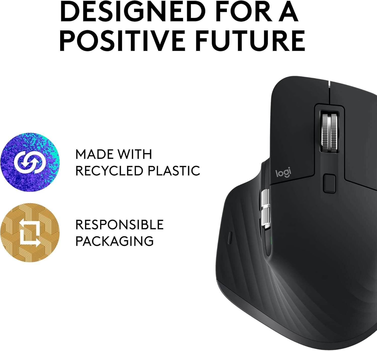 Logitech MX Master 3S Wireless Performance Mouse – 8K DPI, Ultra-Fast Scrolling, Quiet Clicks, USB-C, Bluetooth, Track on Glass – Graphite (Windows, macOS, Linux, Chrome OS)