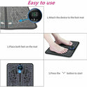 EMS Foot Massager Mat Electric Pad Blood Muscle Circulation Relief Pain LED USB