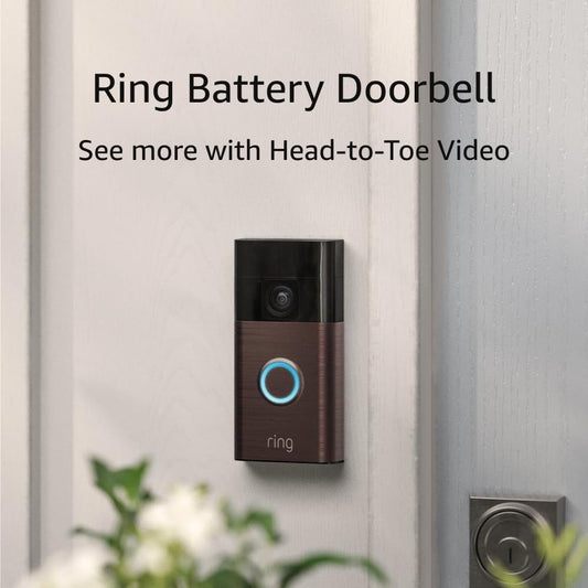 Battery Doorbell, Head-To-Toe Video, Live View with Two-Way Talk, and Motion Detection & Alerts (2024 Release), Venetian Bronze