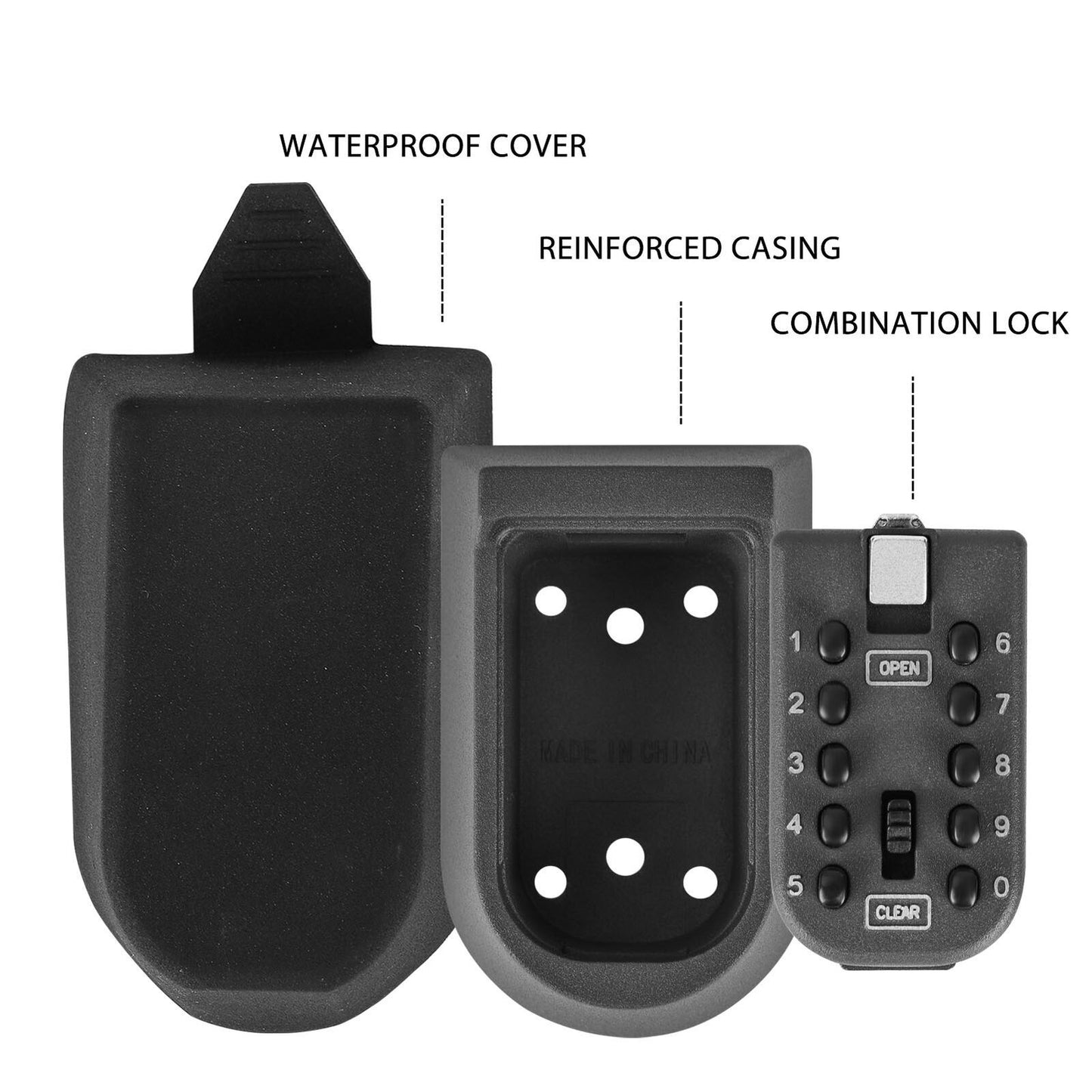 Outdoor Waterproof Key Safe Box – Secure Wall-Mounted 4-Digit Code Lock