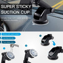 Universal Car Phone Holder – 360° Rotating Windshield & Dashboard Mount